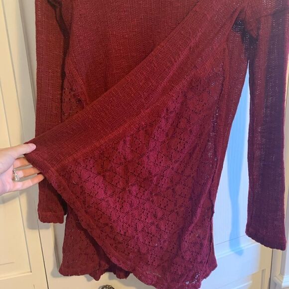 Xhilaration Red Cold Shoulder Sweater - Picture 7 of 10